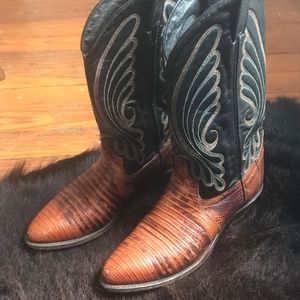 Vintage Laredo Snakeskin and Leather Cowboy Boots